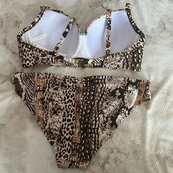 Bleu Rod Beattie Walk On The Wild Side Underwire Top Size 40D Bottom Size 14 - Picture 9 of 12